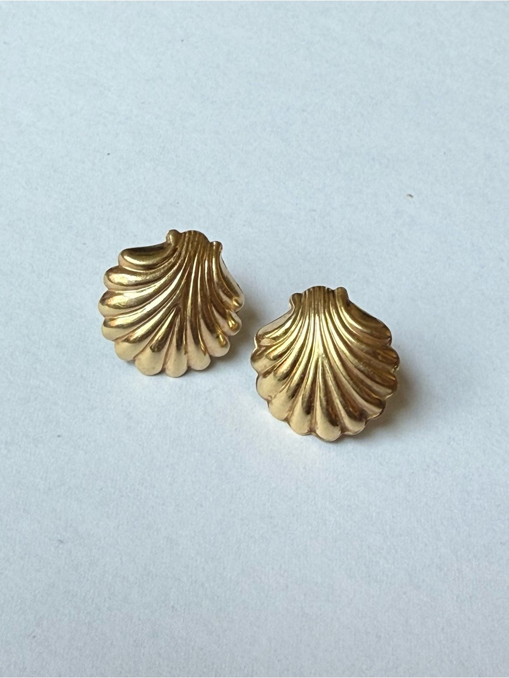 Gold Shell Stud Earrings